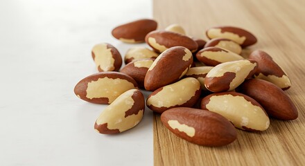 Obraz premium Castanhas do Brasil isoladas em fundo branco