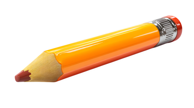 3d pencil isolated on white background