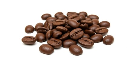 Naklejka premium Coffee beans white background Co. Brazilian food