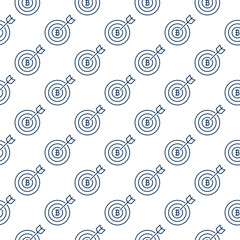 Cryptocurrency Target with Arrow vector Bitcoin linear seamless pattern