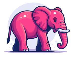 Obraz premium Cute cartoon elephant. Vector illustration in a flat style on a white background.