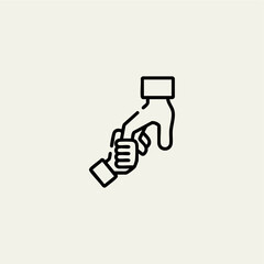 Holding hand icon flat vector design