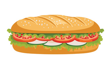 Hamburger Sandwich Snack Food - Vector Illustration