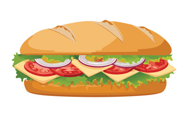 Hamburger Sandwich - Vector Illustration