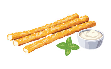 Food Snack Mozzarella Sticks - Vector Illustration