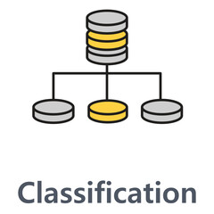 Clustering and Classification System vector Icon design