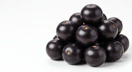 Acai berries white background. Brazilian food