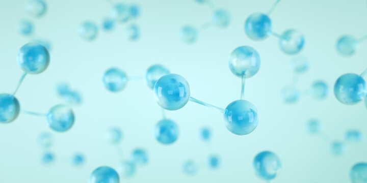 Chemical formula and molecular model of Ozone O3, O3 molecule