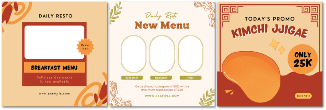 Eye-Catching Restaurant Menu and Promotion Templates with Minimalist Design