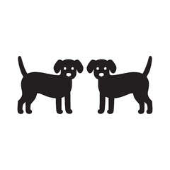 Couple Black Doggy Illustration