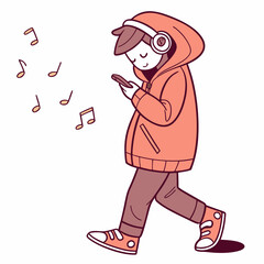  Boy Listening to Music with Headphones – Chill Vibes Sticker