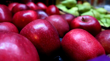 Red apples fresh organic fruits 