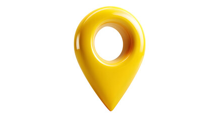 3d golden map pointer isolated on white