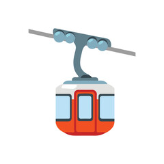 Aerial tramway vector on white background. 