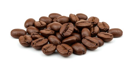 Naklejka premium Coffee beans transparent background white background. Brazilian food