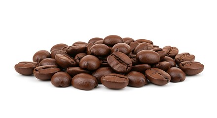 Naklejka premium Coffee beans transparent background white background. Brazilian food