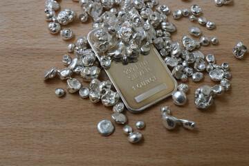 Silver bars precious metal for industry or money investing
