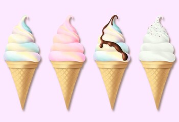 ソフトクリームの素材セット　A-3