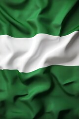 Fototapeta premium Flag of Nigeria, Close-Up Detailed, Textured Illustration of the Nigerian Flag with Depth.