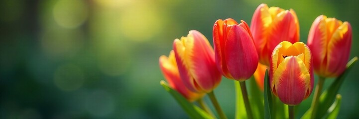 Vibrant tulips in full bloom showcasing stunning colors and a soft blurred background.