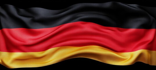 Naklejka premium Flowing German Flag A Symbol of German Pride and Unity in Vibrant Black, Red, and Gold