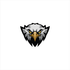Minimalist Hawk Head Logo – Bold Predator Bird Vector Design
