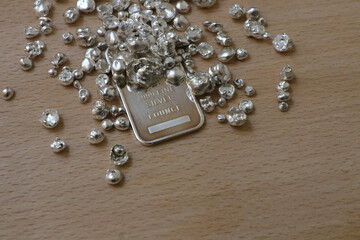 Silver bar 999 of precious metal