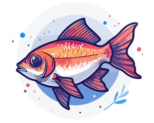 Illustration of a fish on a white background. Vector illustration.