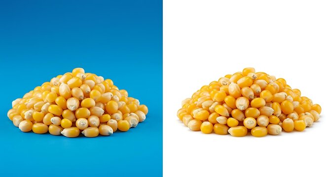 Corn hominy blue background white background. Brazilian food