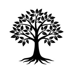 Obraz premium stem tree vector silhouette illustration