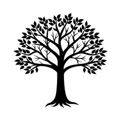 stem tree vector silhouette illustration