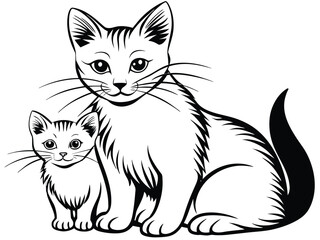 Obraz premium n Black and White Two Cats