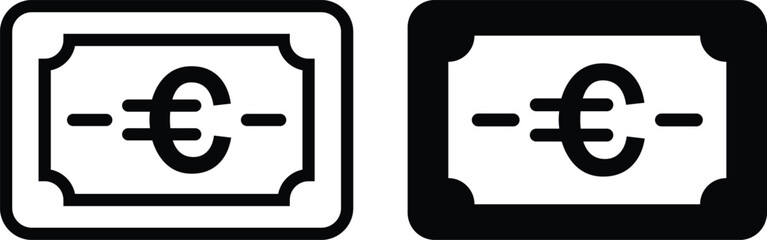 Euro Icon flat and line icon Simple outline logo.