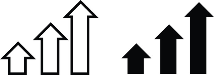 Growth Icon flat and line icon Simple outline logo.