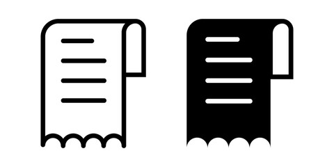 Bill Icon flat and line icon Simple outline logo.