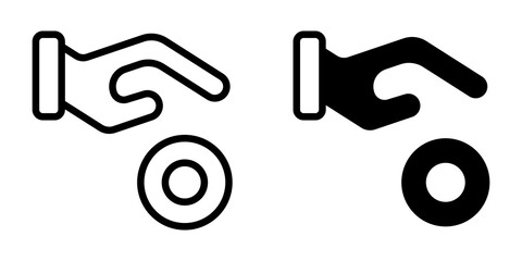 Charity Icon flat and line icon Simple outline logo.