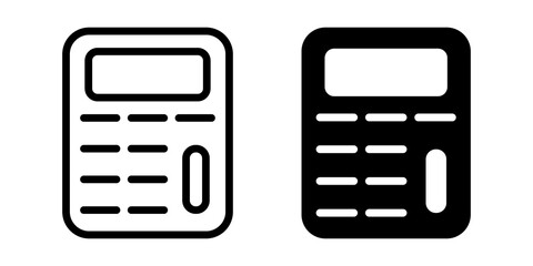 Calculator Icon flat and line icon Simple outline logo.
