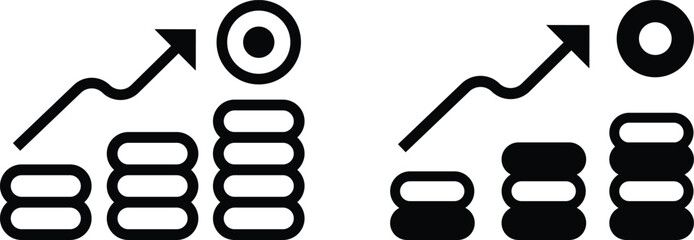 Profit Icon flat and line icon Simple outline logo.