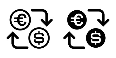 Exchange Rate Icon flat and line icon Simple outline logo
