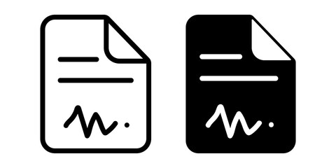 Contract Icon flat and line icon Simple outline logo.