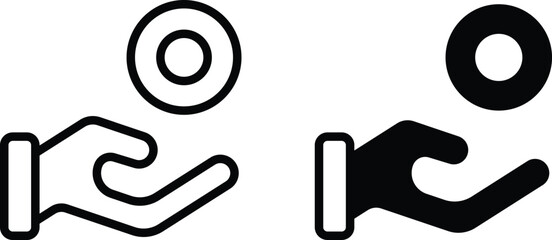 Salary Icon flat and line icon Simple outline logo.