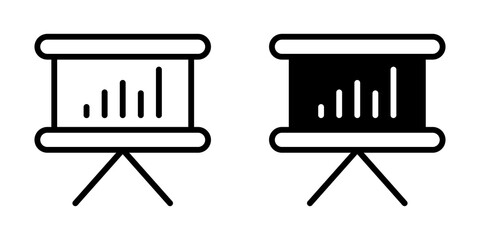 Presentation Icon flat and line icon Simple outline logo.