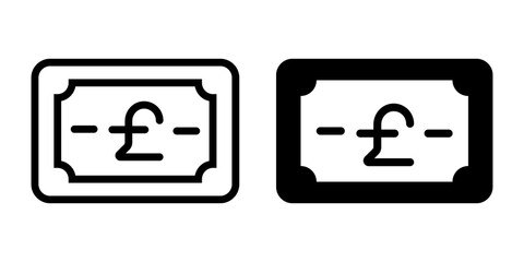Pound sterling Icon flat and line icon Simple outline logo.