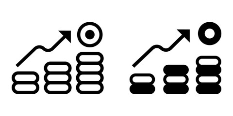 Profit Icon flat and line icon Simple outline logo.