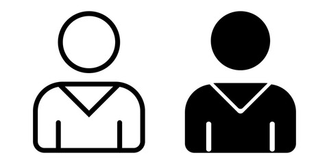 Profile Icon flat and line icon Simple outline logo.