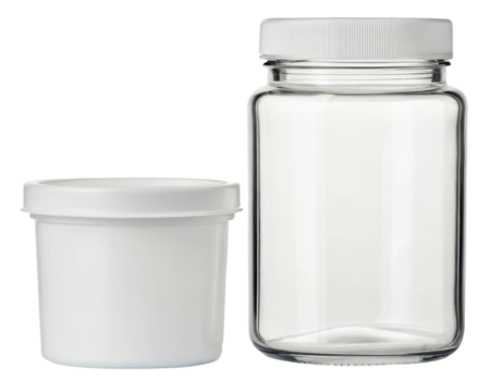 Clear jars for versatile kitchen storage solutions on a transparent background