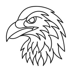 Eagle head outline vector illustration graphic design element isolated on white background for logos and symbols
