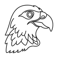 Eagle head outline vector illustration detailed line art drawing for design projects and coloring pages