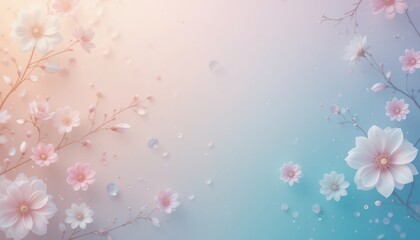 Spring blossoms and floral beauty serene garden digital artwork soft pastel environment elevated viewpoint nature concept