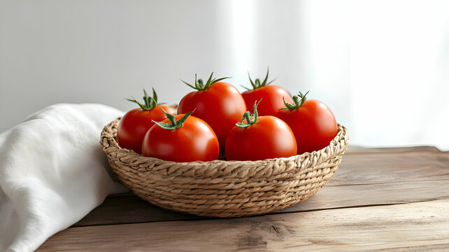 Cherry Tomatoes in Woven Basket